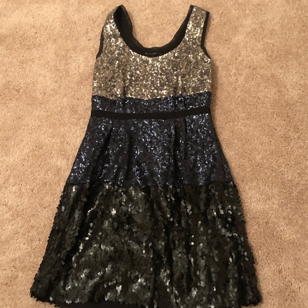 Sequin Dress. (Blue, Black, and Silver)